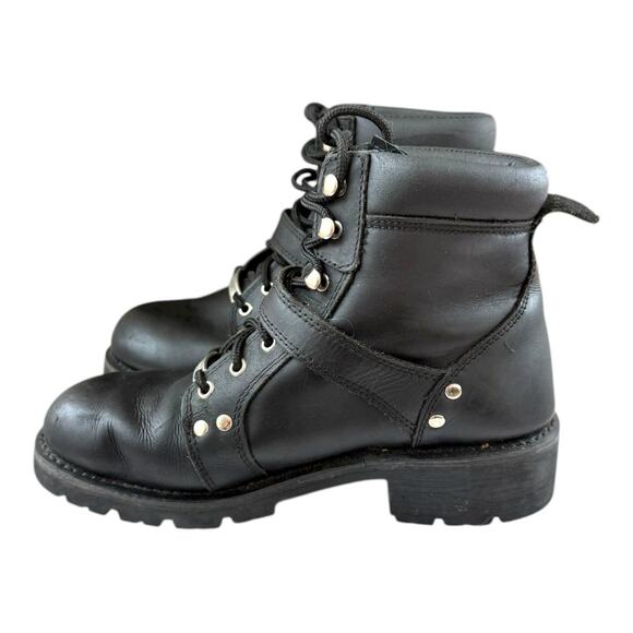 Xelement Biker Boots Womens Sz 10 Real Leather Lace Up Combat Boots EUC - Picture 6 of 15